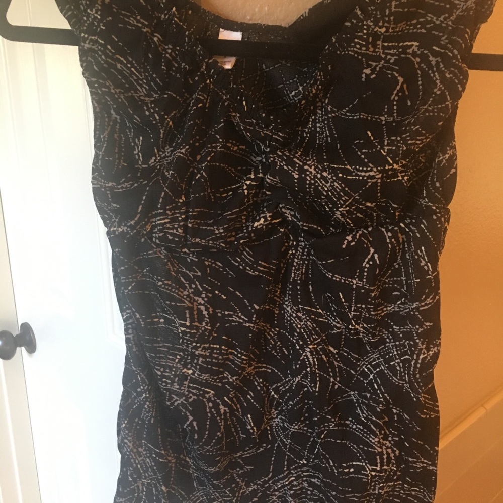 Black and cream sheer tank
